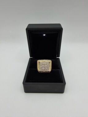 Iced Gold Square Diamond Ring